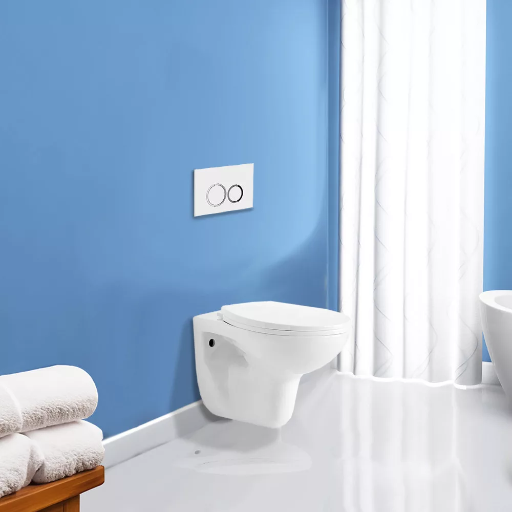 Set vas wc suspendat cu capac, rezervor incastrat si clapeta alba Roya [2]