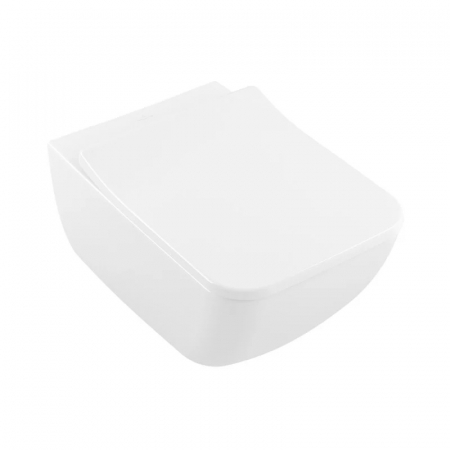Baie - Set vas wc suspendat cu capac soft close si quick release, alb alpin, Villeroy & Boch Collaro