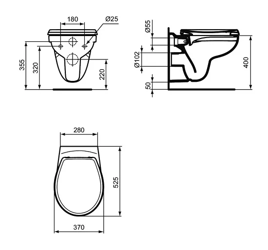 Set vas wc suspendat, cu rezervor, cadru si capac, Ideal Standard Connect i.Life A [3]