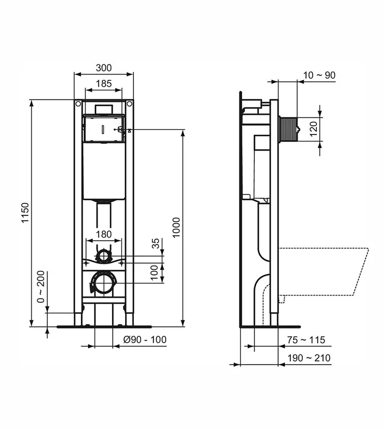 Set vas wc suspendat, cu rezervor, cadru si capac, Ideal Standard Connect i.Life A [4]