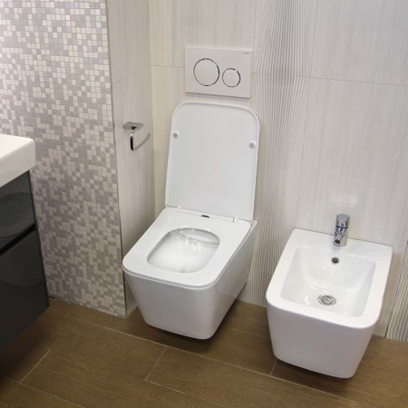 Set vas WC suspendat, Fluminia, Paris, rimless, cu capac quick release si soft close [4]