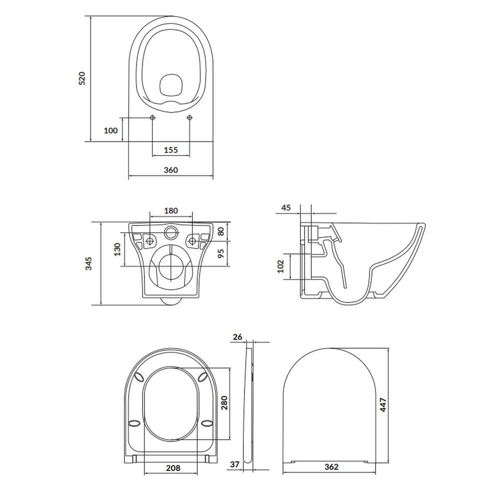 Set vas wc suspendat Larga Oval CleanOn cu capac soft close, rezervor incastrat si clapeta crom lucios [3]