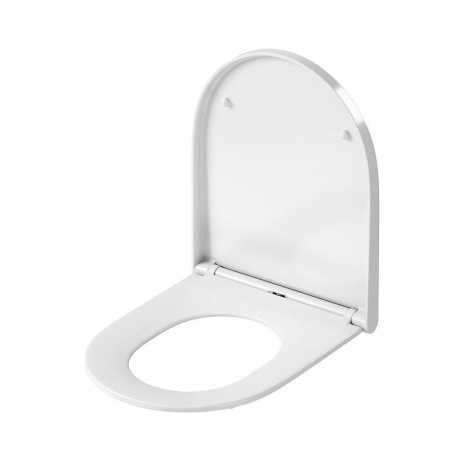 Set vas wc suspendat Larga Oval CleanOn cu capac soft close, rezervor incastrat si clapeta pneumatica negru mat [4]