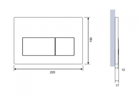 Set vas wc suspendat Larga Square CleanOn cu capac soft close, rezervor incastrat si clapeta crom lucios [9]