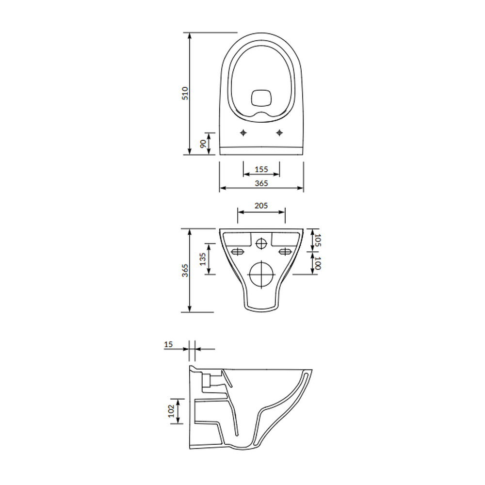 Set vas wc suspendat Mille CleanOn cu capac soft close, rezervor incastrat si clapeta crom lucios Base [2]