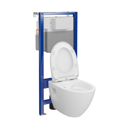 Seturi vas WC suspendat cu rezervor incastrat si clapeta - Set vas wc suspendat Moduo Plus CleanOn cu capac soft close si rezervor incastrat C35 Aqua 50