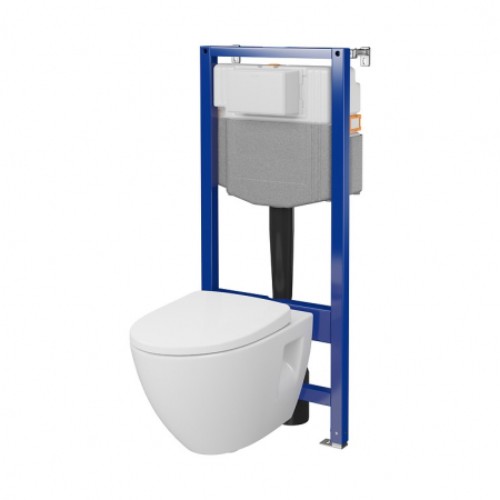 Set vas wc suspendat Moduo Plus CleanOn cu capac soft close si rezervor incastrat C35 Aqua 50 [3]
