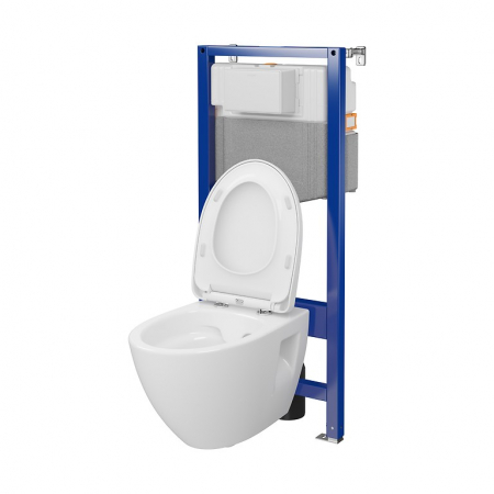 Set vas wc suspendat Moduo Plus CleanOn cu capac soft close si rezervor incastrat C35 Aqua 50 [1]