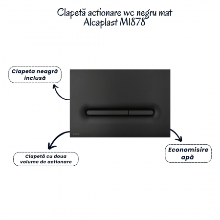 Set vas wc suspendat negru cu capac Fluminia Paris, rezervor si clapeta negru mat Alcaplast M1878 [4]