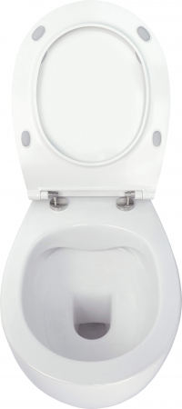 Set vas wc suspendat rimless alb cu capac slim inclus Deante, Silia [2]