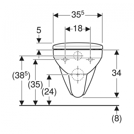 Set vas WC suspendat rimless alb, cu spalare verticala si capac soft close din duroplast, Geberit Selnova Square [3]