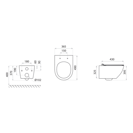 Set vas wc suspendat, rimless, auriu-alb, cu capca soft close si quick release inclus, Spectrum Trendi Slim [3]