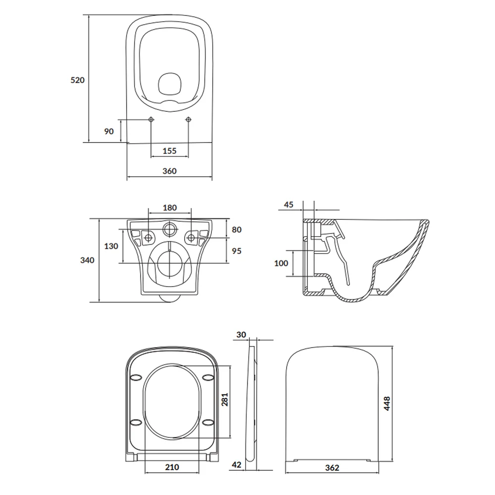 Set vas WC suspendat rimless Cersanit Larga cu rezervor incastrat Schwab Duplo si clapeta alba Vela [4]