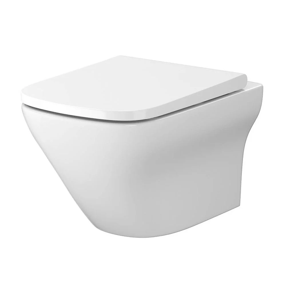 Set vas WC suspendat rimless Cersanit Larga cu rezervor incastrat Schwab Duplo si clapeta alba Vela [1]