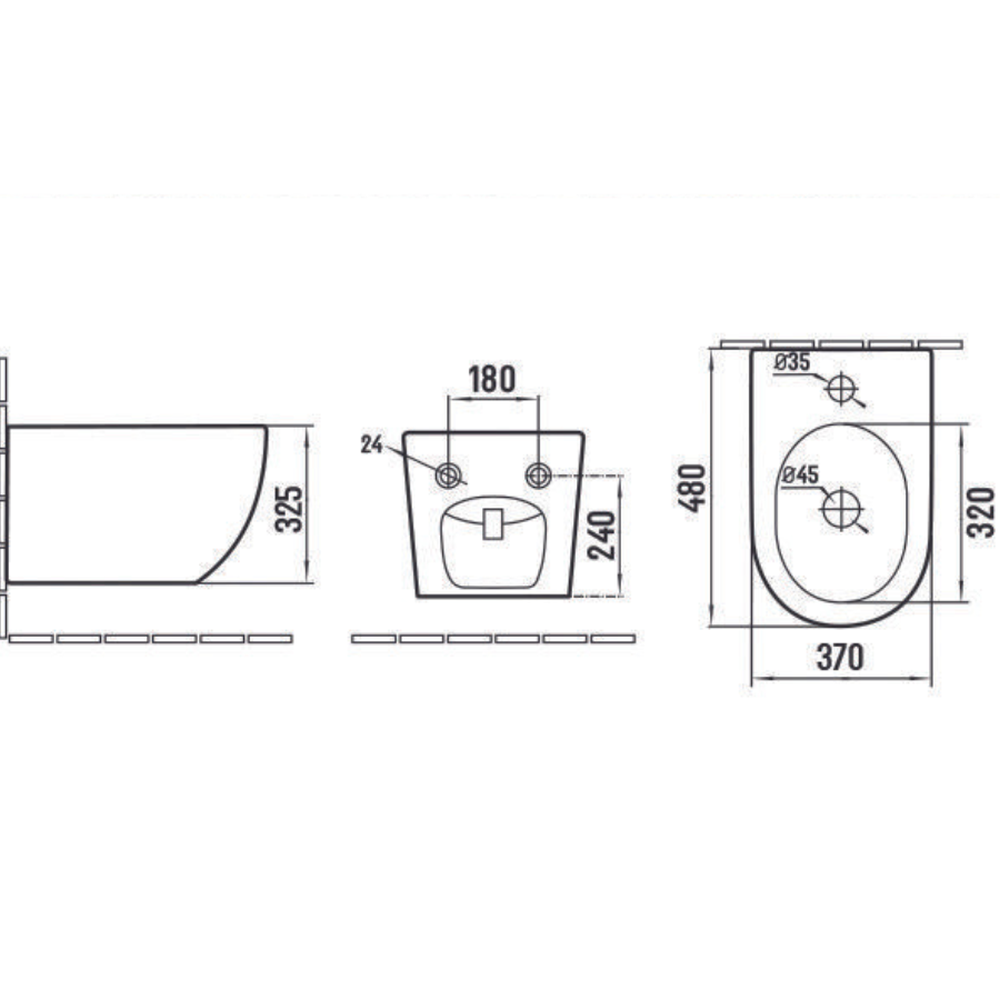 Set vas wc suspendat rimless cu capac inclus si bideu semirotund, alb, Foglia Oslo [1]