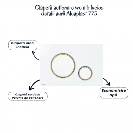 Set vas wc suspendat rimless cu capac soft close Alice, rezervor incastrat si clapeta alba Alcaplast [4]