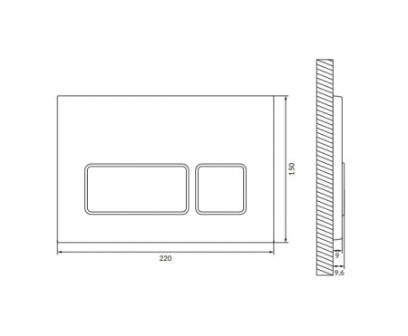 Set vas wc rimless suspendat, asimetric, cu capac softclose, Oslo Foglia, rezervor incastrat si clapeta aurie Cersanit Block [4]