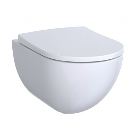 Vase WC - Set vas wc suspendat rimless cu capac soft close din duroplast, alb, Geberit Acanto