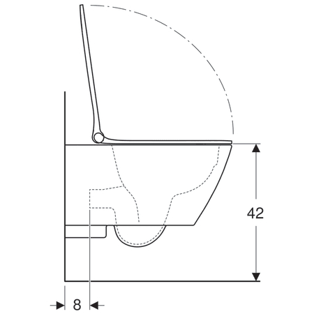 Set vas wc suspendat rimless cu capac soft close Geberit Smyle Square, rezervor incastrat si clapeta alba [6]