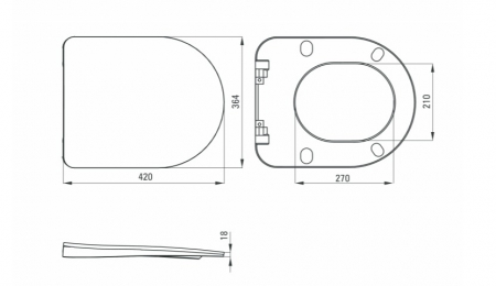 Set vas wc suspendat rimless cu capac soft close gri Deante Poenia [3]