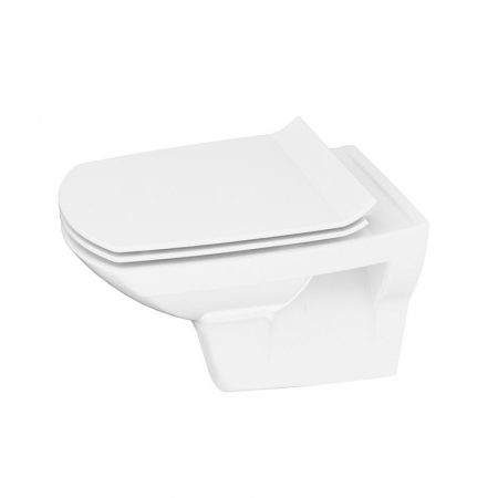 Baie - Set vas wc suspendat rimless cu capac soft close si easy off Cersanit, Carina
