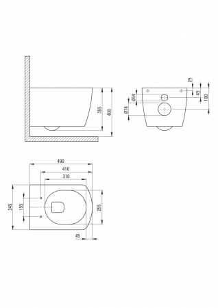 Set vas wc suspendat rimless cu capac soft close slim Deante Avis, rezervor incastrat Geberit [2]