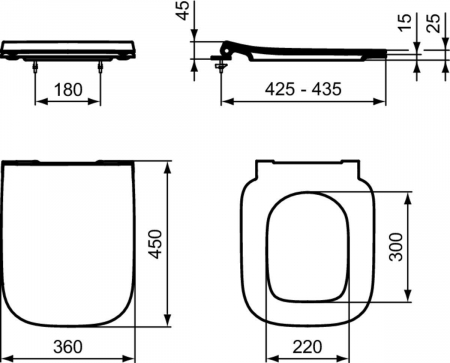 Set vas wc suspendat rimless Ideal Standard i.life B functie bideu si capac plus baterie dus incastrata crom [3]