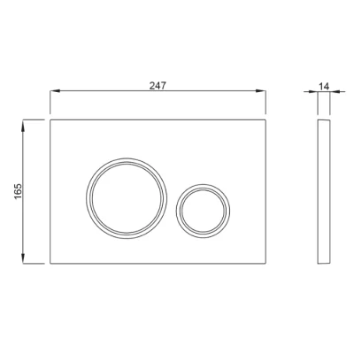 Set vas wc suspendat rimless Leziter Delano cu set rezervor incastrat Schwab si clapeta de actionare negru mat, Schwab Vela [4]