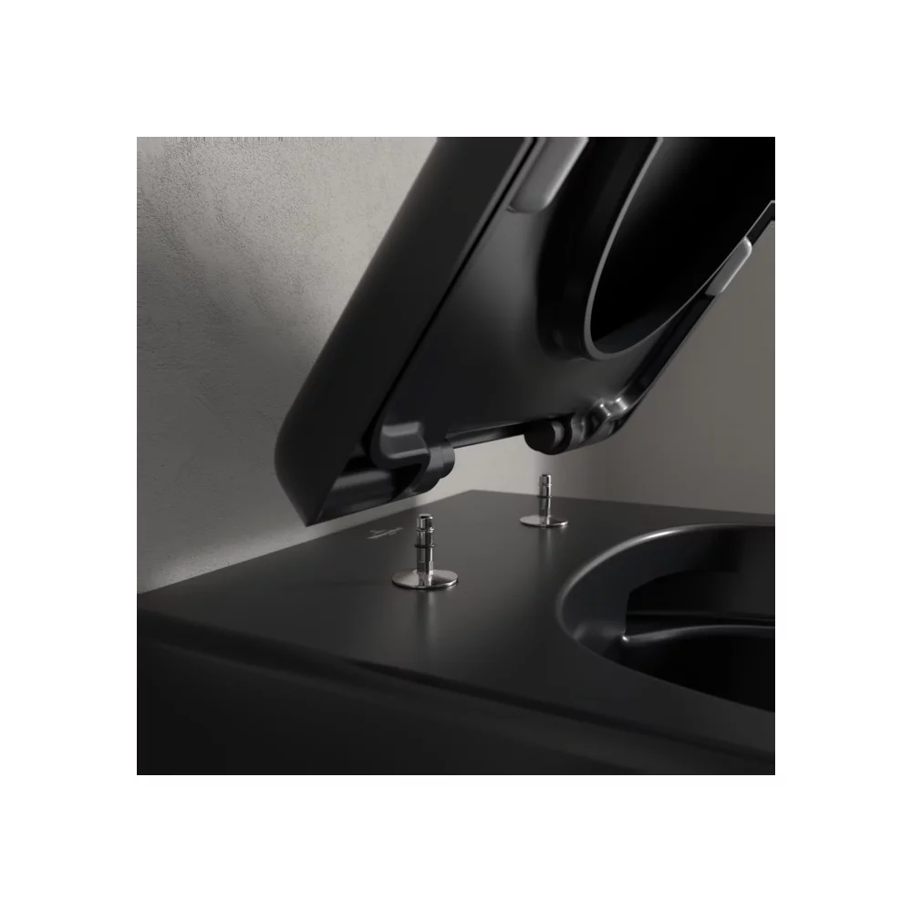 Set vas wc suspendat rimless, negru ,capac softclose, Villeroy&Boch Skyla Combi-Pack [3]