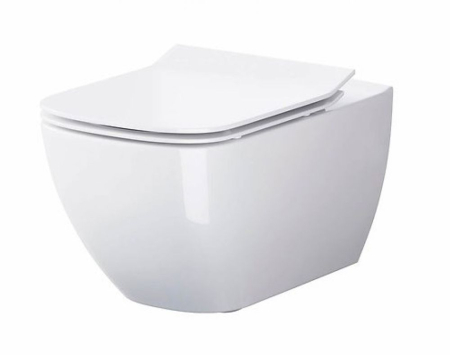 Set vas wc suspendat Virgo CleanOn cu capac soft close, rezervor incastrat si clapeta crom lucios Opti [2]