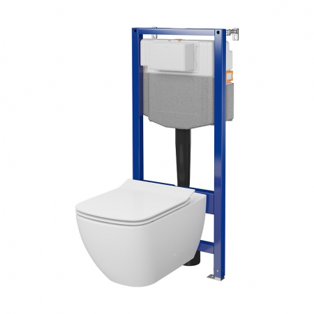 Set vas wc suspendat Virgo CleanOn cu capac soft close si rezervor incastrat C27 Aqua 50 pneumatic [3]