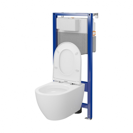Set vas wc suspendat Zen Pro StreamOn cu capac soft close si rezervor incastrat C19 Aqua 50 pneumatic [1]