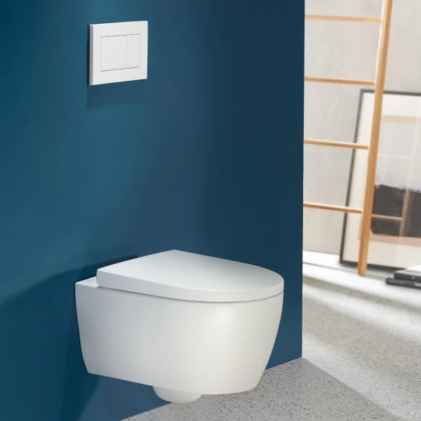 Set vas WC alb suspendat cu sistem TurboFlush, cu capac WC alb SoftClose, Geberit iCon [1]