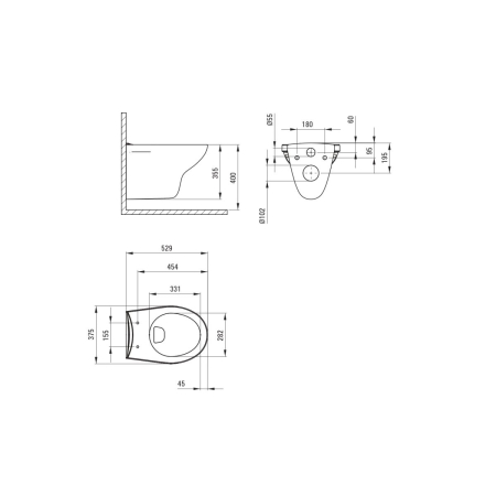 Set wc ingropat, 6 in 1, crom, cadru cu vas wc, capac si buton spalare, Deante Boro [6]