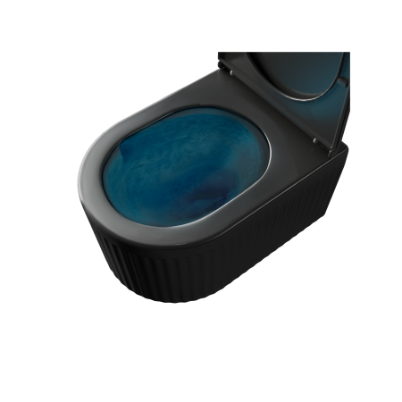 Set wc suspendat cu riflaje 3D negru mat, tornado cu capac softclose inclus, GLAMOUR Invena [2]
