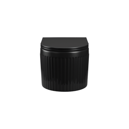 Set wc suspendat cu riflaje 3D negru mat, tornado cu capac softclose inclus, GLAMOUR Invena [1]