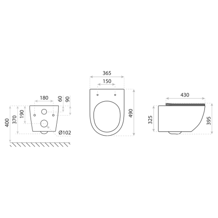 Set wc suspendat, rimless cu capac inclus, alb mozaic,  Spectrum Trendi Stone [3]
