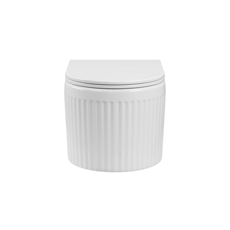 Set wc suspendat cu riflaje 3D, tornado cu capac softclose inclus, alb, GLAMOUR Invena [1]