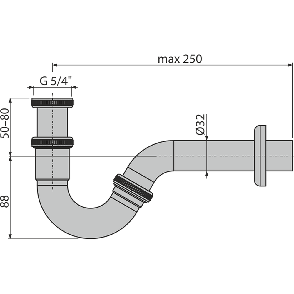 Sifon bideu Ø32 mm Alcadrain A45G [2]