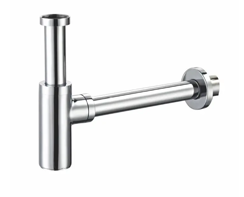 Accesorii pentru baie - Sifon lavoar cu diametru 32 mm, rotund, metal, crom lucios, Kielle