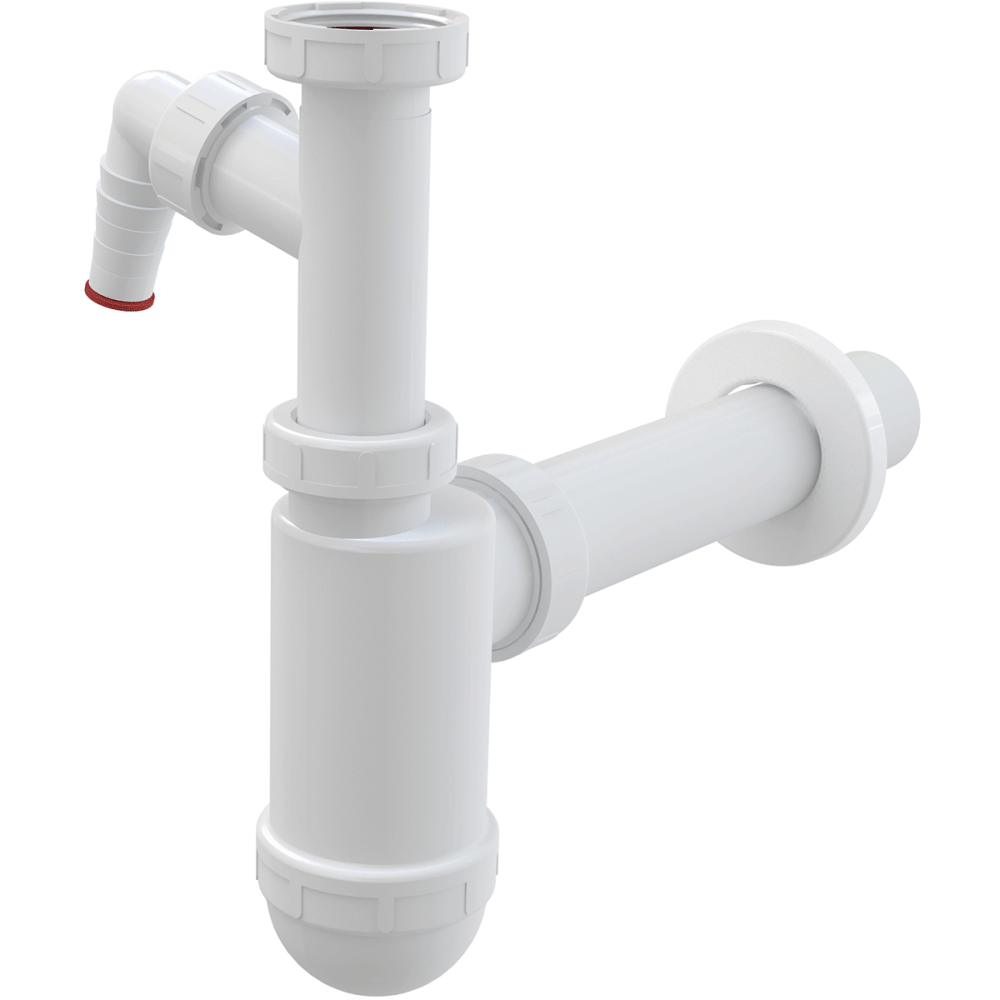 Baie - Sifon lavoar Ø40 mm cu legatura masina de spalat si piulita 5/4" Alcadrain A43P