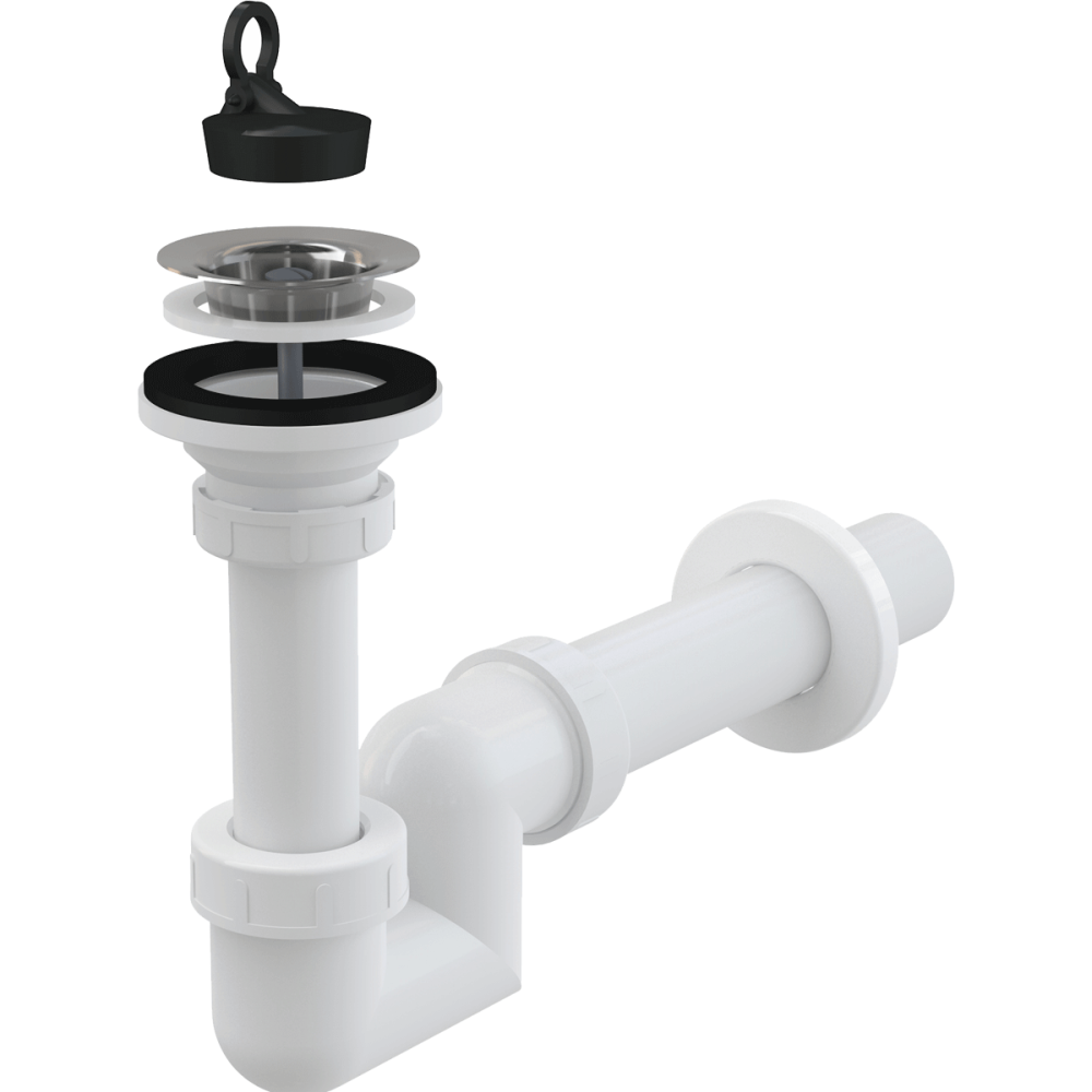 Baie - Sifon lavoar Ø32 mm cu sita otel si dop Alcadrain A412-DN40