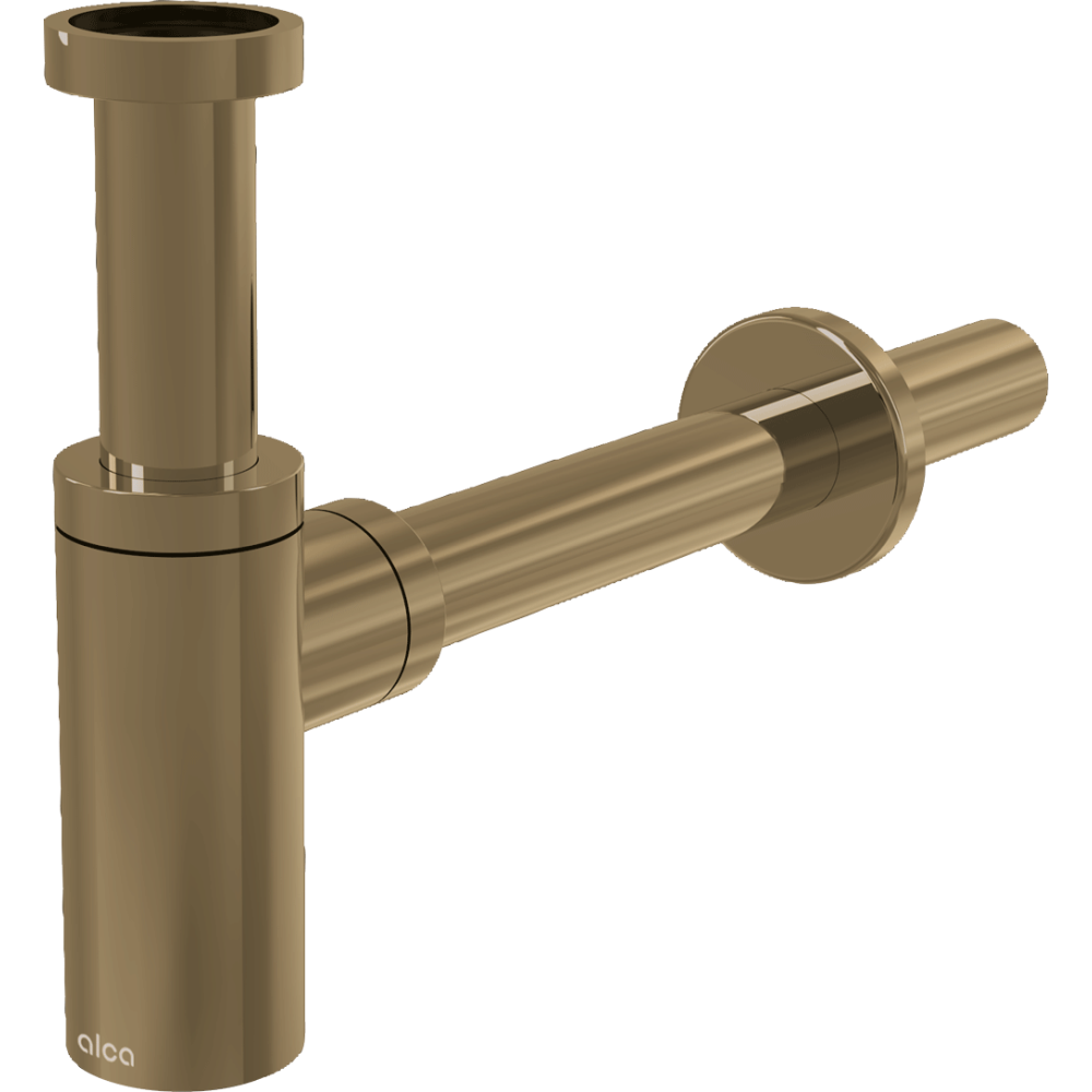 Sifoane, ventile si racorduri - Sifon lavoar rotund gold mat periat Alcadrain A400-G-B metalic