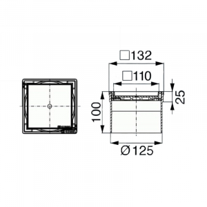 Sifon pardoseala baie cu margini inox Kessel, System 125 [1]