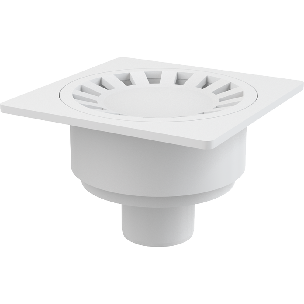 Baie - Sifon pardoseala cu gratar plastic alb, iesire verticala Alcadrain APV16