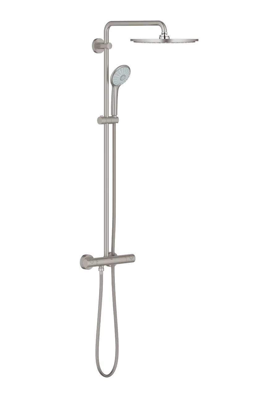 Sistem de dus cu baterie termostatata, palarie de dus 310 mm,  para de dus 110 mm, otel inoxidabil, Grohe Euphoria System [0]