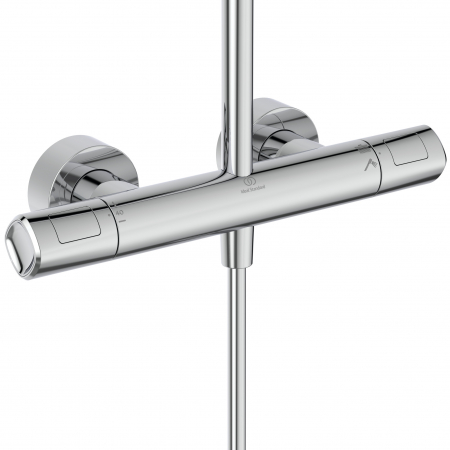 Coloana de dus cu baterie termostatata Ideal Standard Ceratherm T100 crom lucios, palarie dreptunghiulara [3]