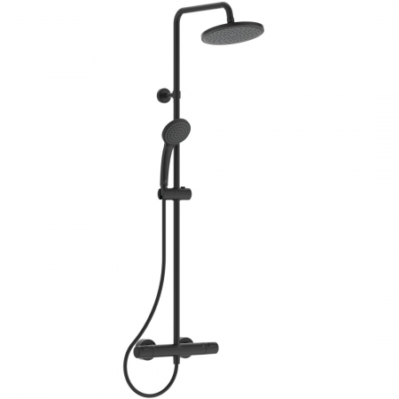 Coloane de dus - Coloana de dus cu baterie termostatata Ideal Standard Ceratherm T25 negru mat