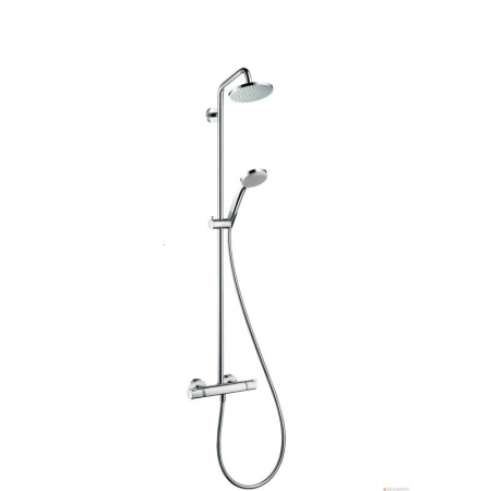 Coloane de dus - Sistem de dus Hansgrohe Croma 160, termostat, anti-calcar și anti-oparire, crom lucios