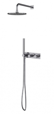 Sisteme de dus incastrate - Set de duș cu baterie încastrată, corp incastrat, diametru 25 cm, crom, monocomanda Omnires Contour